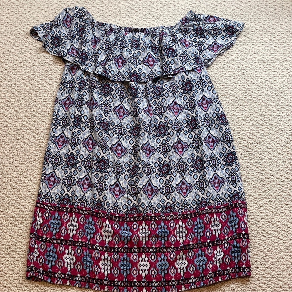 Beach Lunch Lounge Off-the-Shoulder‎ viscose Dress Sz M, EUC